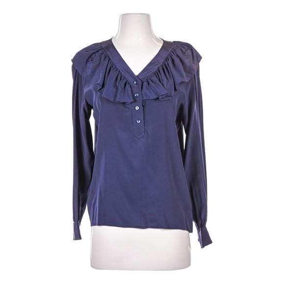 Yves Saint Laurent Rive Gauche Blouses N/A Blue - Picture 1 of 3
